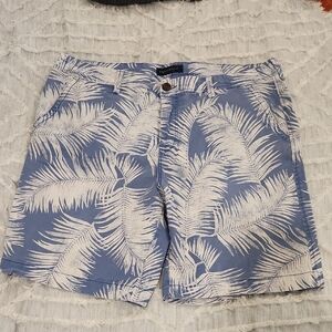 Aeropostale Blue and White Flat Front Shorts Size 38!